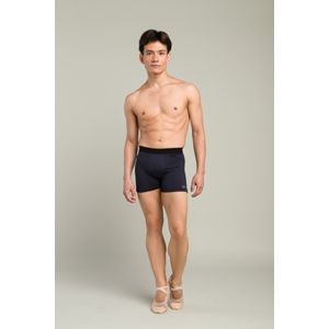 SHORT AMNI ELASTICO LARGO PRETO RECORTE FRONTAL ADULTO - 997