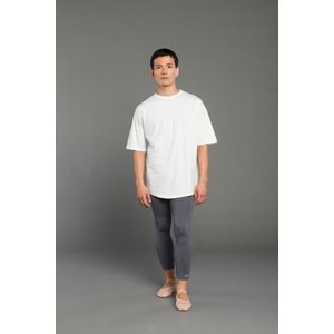 CAMISETA OVERSIZED ALGODAO GOLA PUNHO ADULTO MASC OFF WHITE - 1339