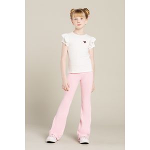 BLUSA VISCOSE CANELADA MANGA CURTA COM BABADOS INFANTIL - 1378