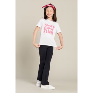 CAMISETA EM PV GOLA RIBANA INFANTIL ESTAMPA BRANCO - 1385
